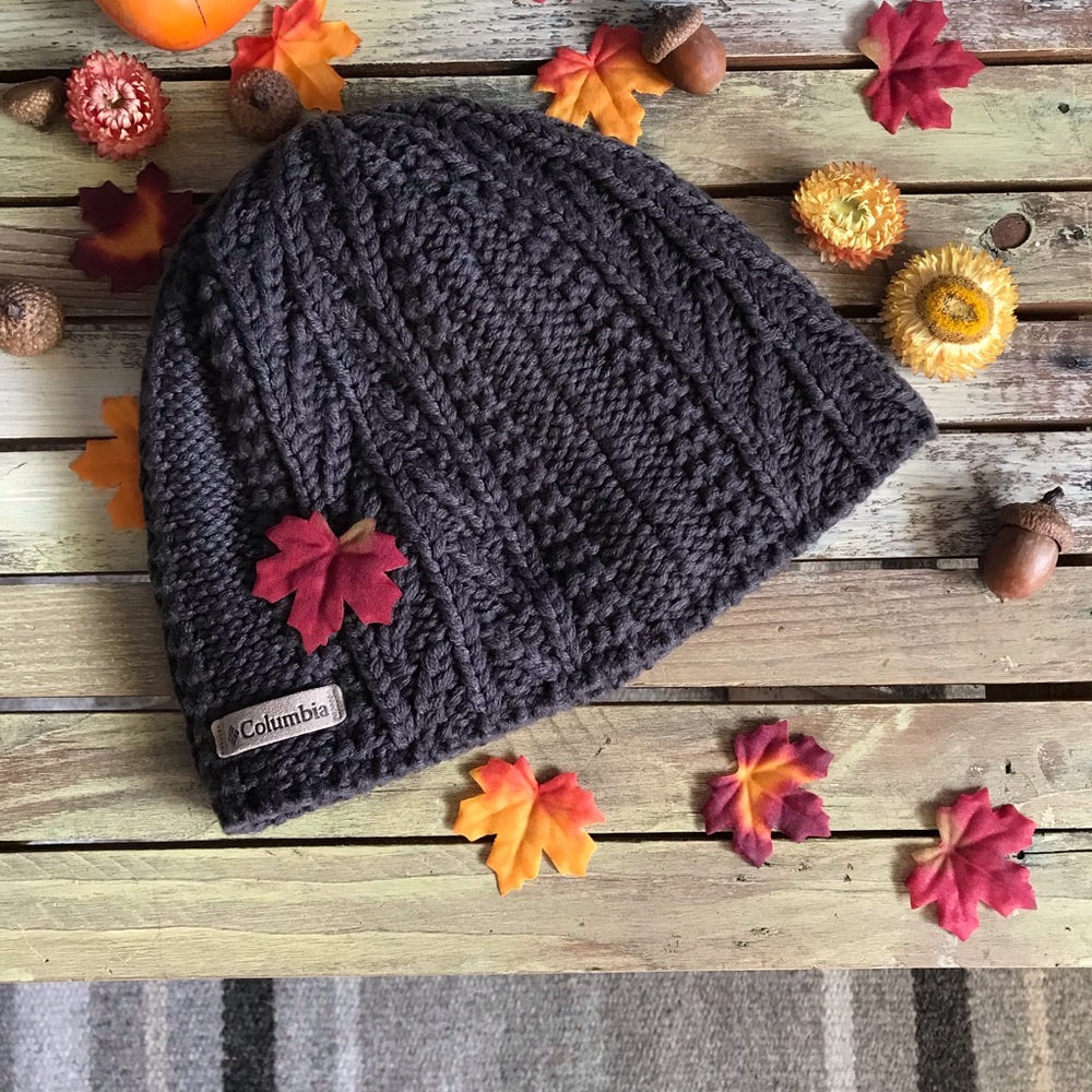 Columbia Omni-Heat Charcoal Grey Knit Beanie